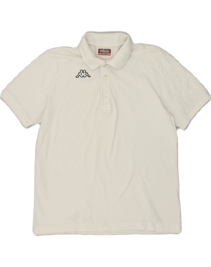 KAPPA Mens Polo Shirt Medium White Cotton | Vintage Kappa | Thrift | Second-Hand Kappa | Used Clothing | Messina Hembry 