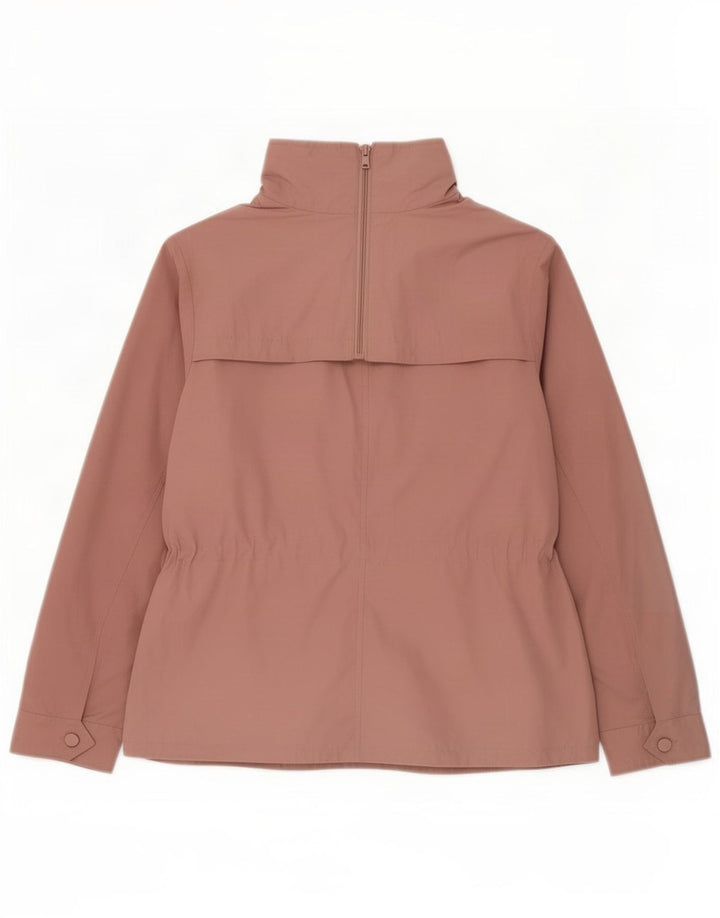 Marks & Spencer Womens Hooded Bomber Jacket UK 14 Large Pink Polyester
