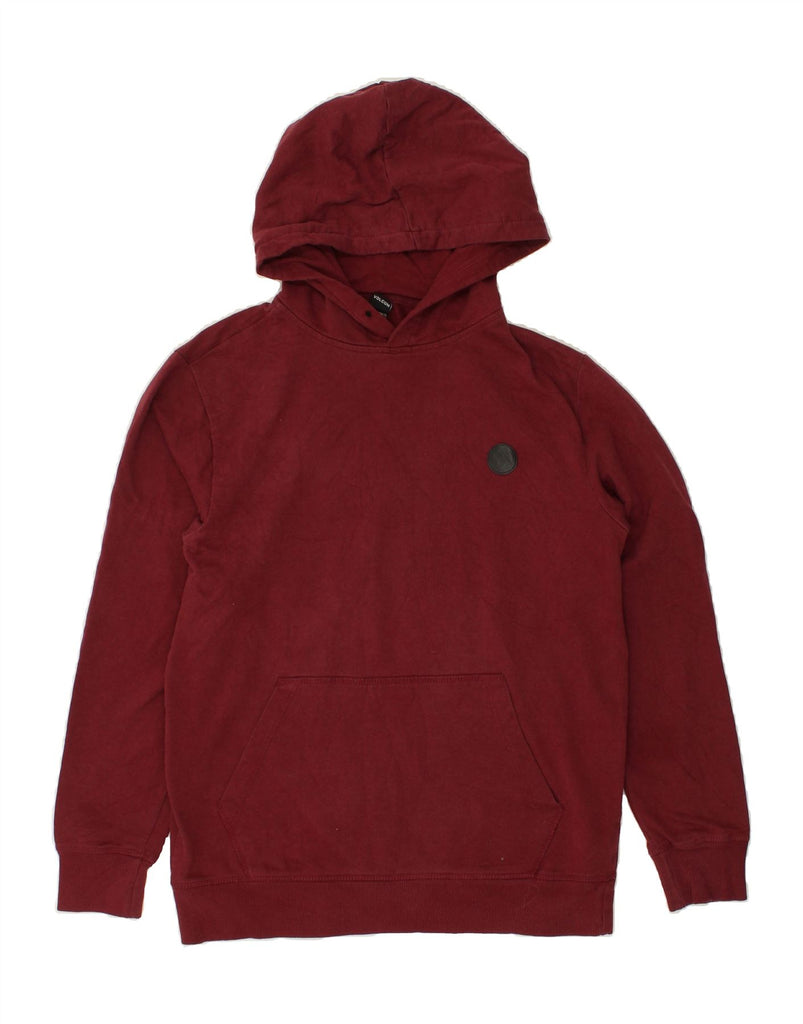 VOLCOM Mens Hoodie Jumper Small Maroon Cotton | Vintage Volcom | Thrift | Second-Hand Volcom | Used Clothing | Messina Hembry 