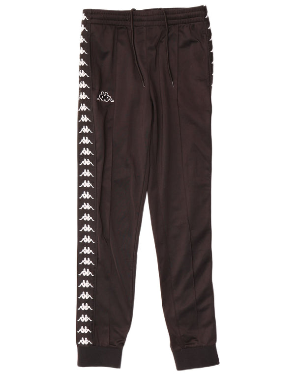 Kappa Mens Graphic Tracksuit Trousers Joggers Small  Black Polyester