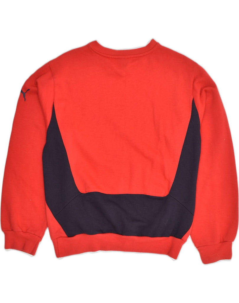 PUMA Boys Graphic Sweatshirt Jumper 15-16 Years Red Colourblock Cotton | Vintage Puma | Thrift | Second-Hand Puma | Used Clothing | Messina Hembry 