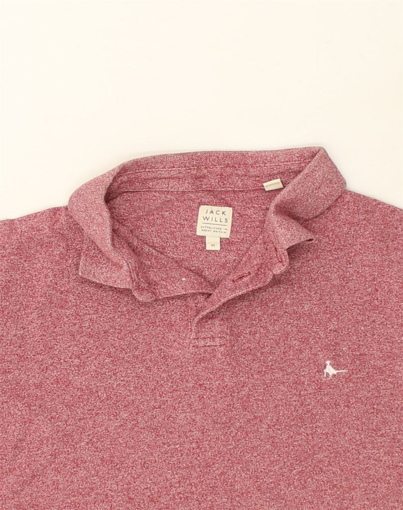 JACK WILLS Mens Polo Shirt Medium Pink Flecked Cotton | Vintage Jack Wills | Thrift | Second-Hand Jack Wills | Used Clothing | Messina Hembry 