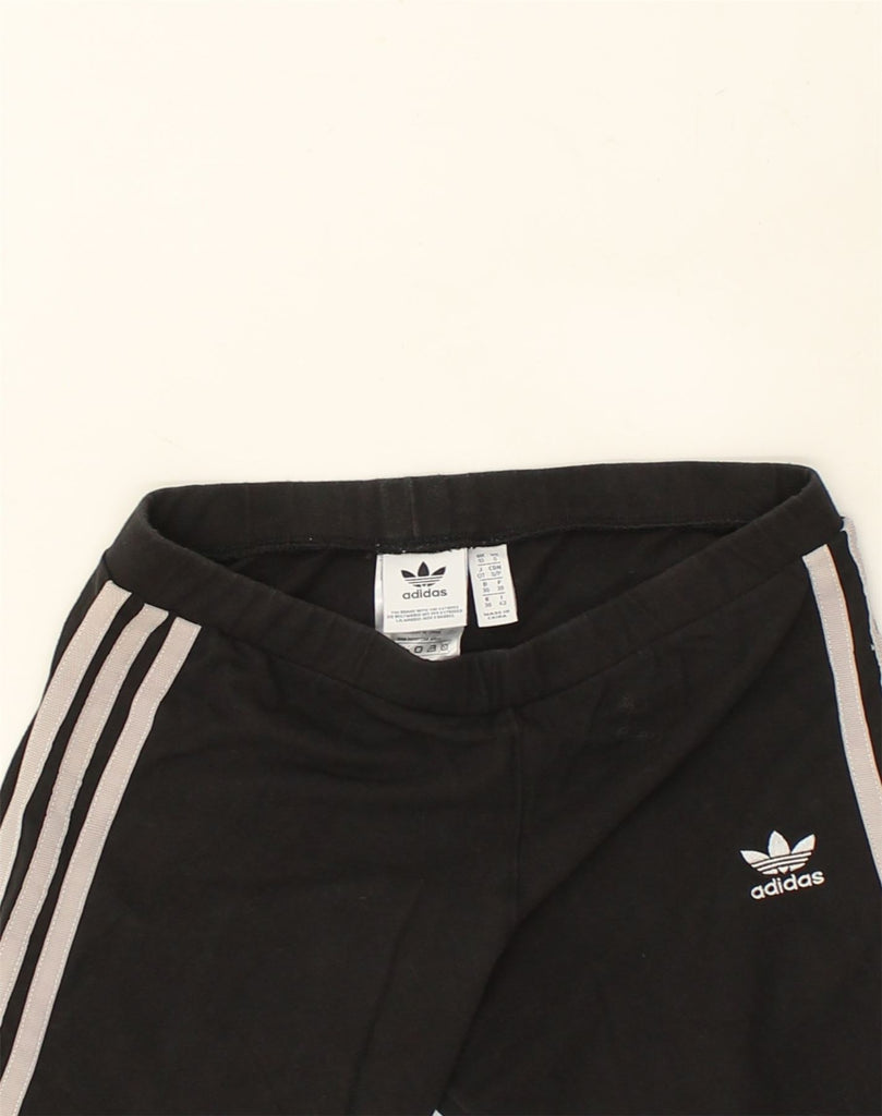 ADIDAS Womens Leggings UK 10 Small Black Polyester | Vintage Adidas | Thrift | Second-Hand Adidas | Used Clothing | Messina Hembry 