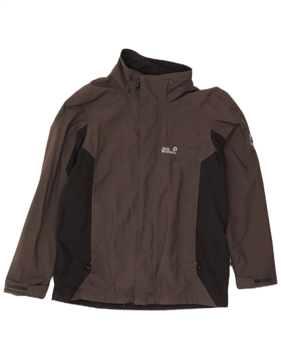 Jack Wolfskin Mens Rain Jacket UK 36/38 Medium Brown Colourblock Polyamide