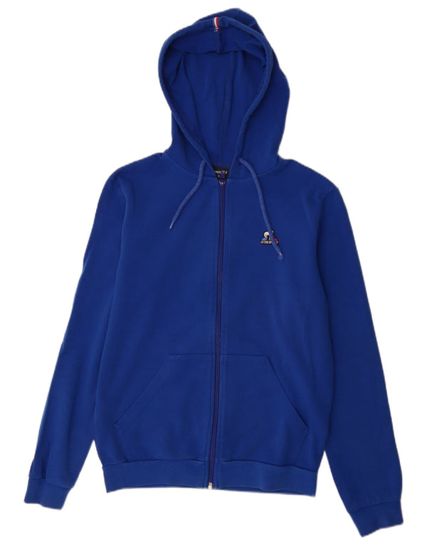 Le Coq Sportif Mens Zip Hoodie Sweater Small Blue Cotton