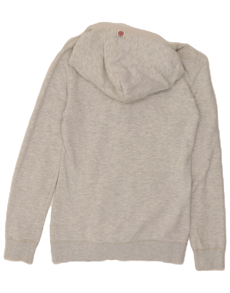 FRANKLIN & MARSHALL Mens Varsity Graphic Zip Hoodie Sweater Small Grey Vintage Franklin & Marshall and Second-Hand Franklin & Marshall from Messina Hembry 