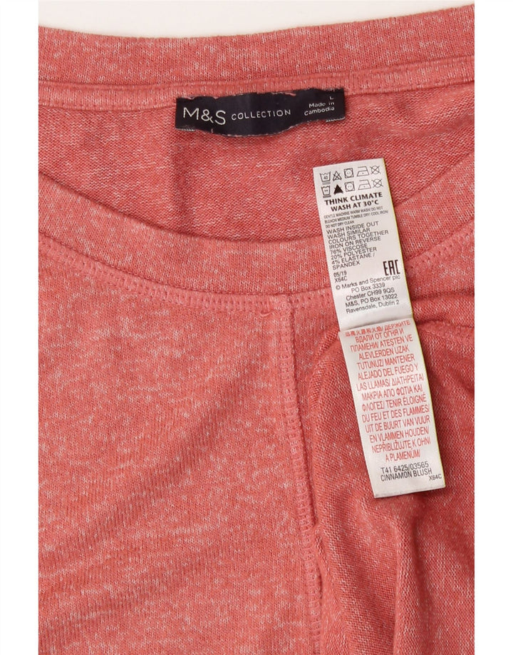Marks & Spencer Womens T-Shirt Top UK 16 Large Orange Viscose