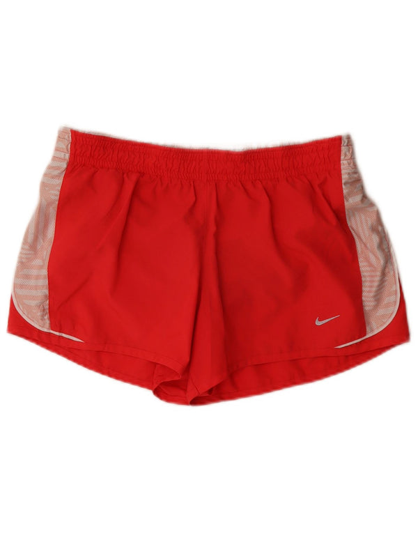 Nike Womens Sport Shorts UK 14 Medium Red Colourblock Polyester