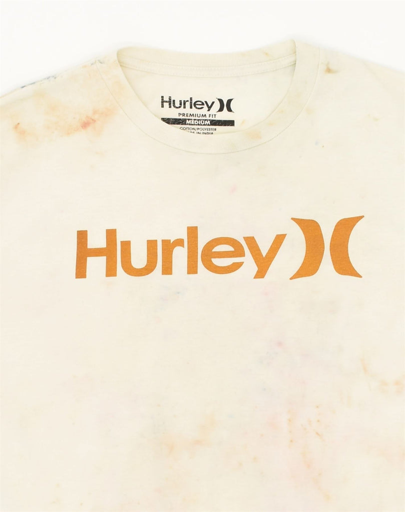 HURLEY Womens Premium Fit Graphic T-Shirt Top UK 14 Medium Off White | Vintage Hurley | Thrift | Second-Hand Hurley | Used Clothing | Messina Hembry 