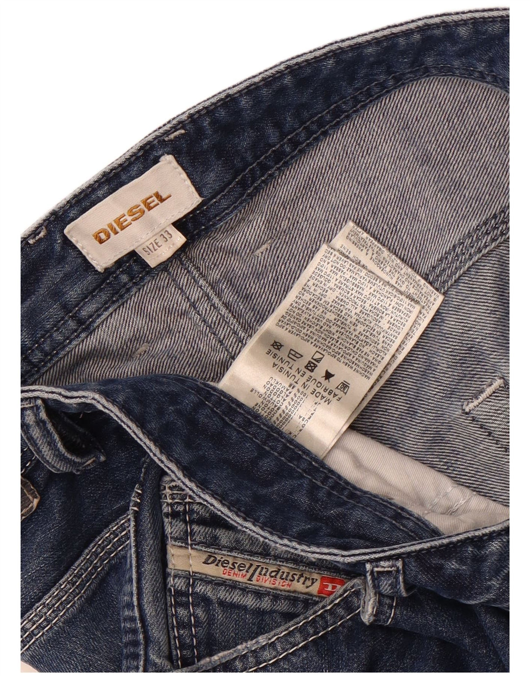 Diesel Mens Distressed Denim Shorts W33 Medium Blue Cotton