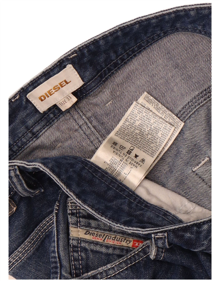 Diesel Mens Distressed Denim Shorts W33 Medium Blue Cotton