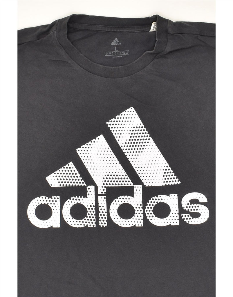 ADIDAS Mens Graphic T-Shirt Top Large Grey Cotton | Vintage Adidas | Thrift | Second-Hand Adidas | Used Clothing | Messina Hembry 