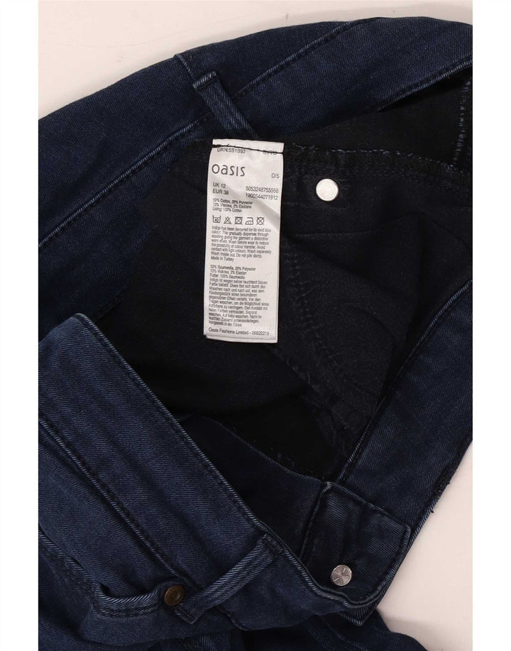 Oasis Womens Capri Jeans UK 12 Medium W28 L22 Navy Blue Cotton