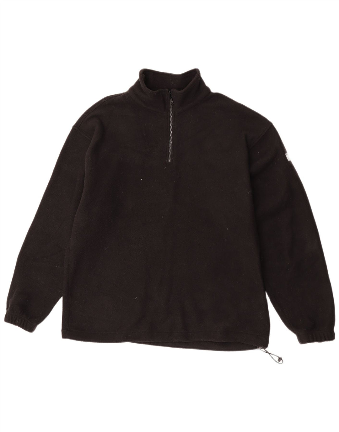 Sergio Tacchini Mens Zip Neck Fleece Jumper Large Black Polyester