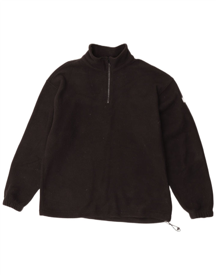Sergio Tacchini Mens Zip Neck Fleece Jumper Large Black Polyester