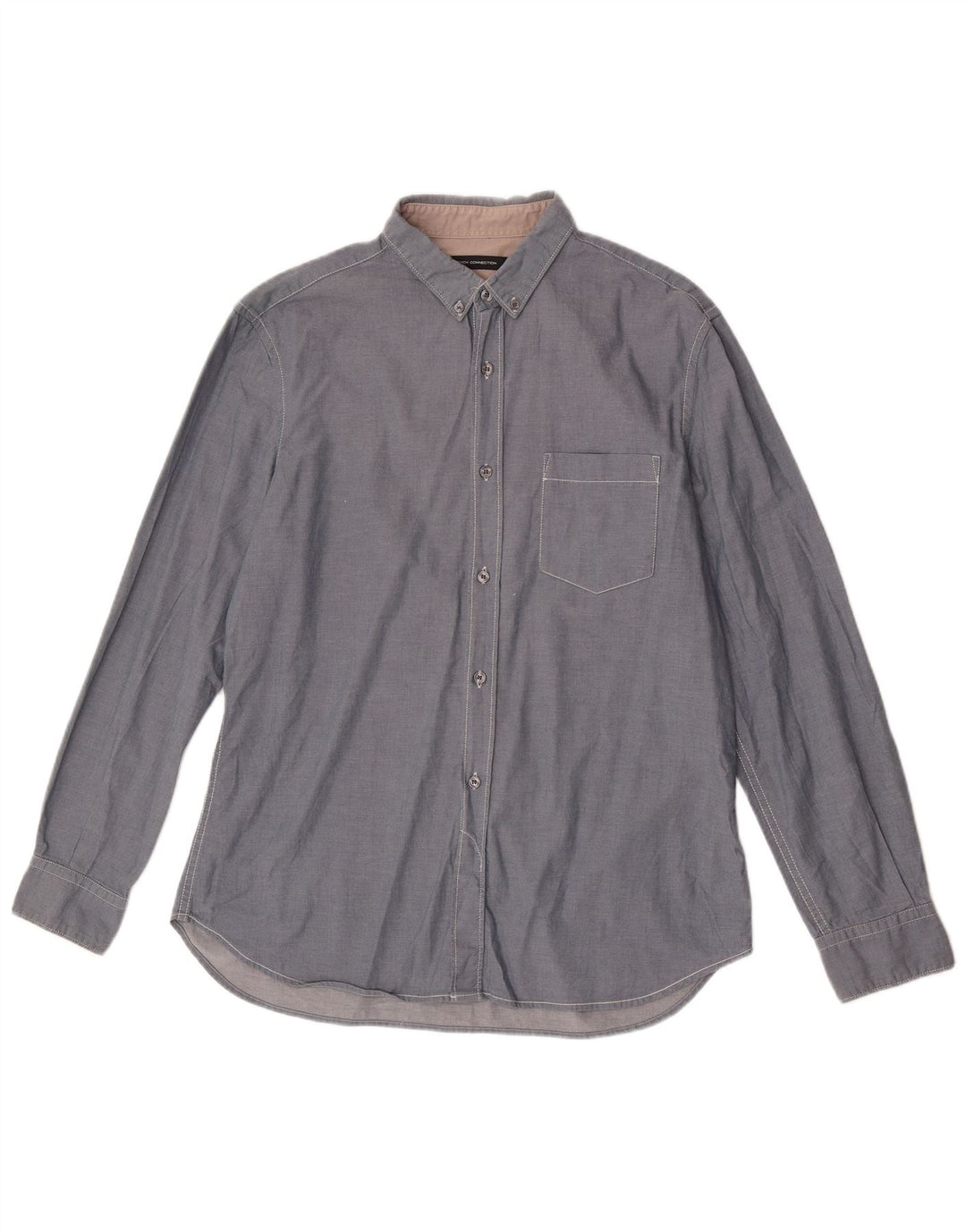 French Connection Mens Shirt Large Blue Cotton