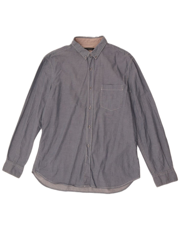 French Connection Mens Shirt Large Blue Cotton