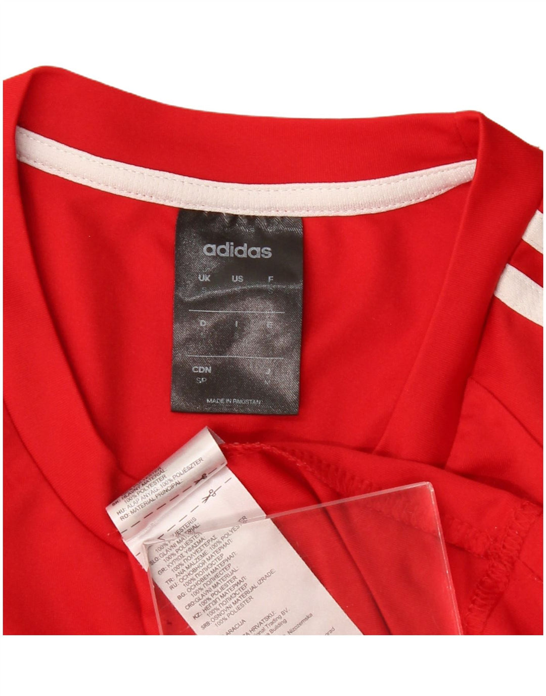 Adidas Mens T-Shirt Top Small Red Polyester
