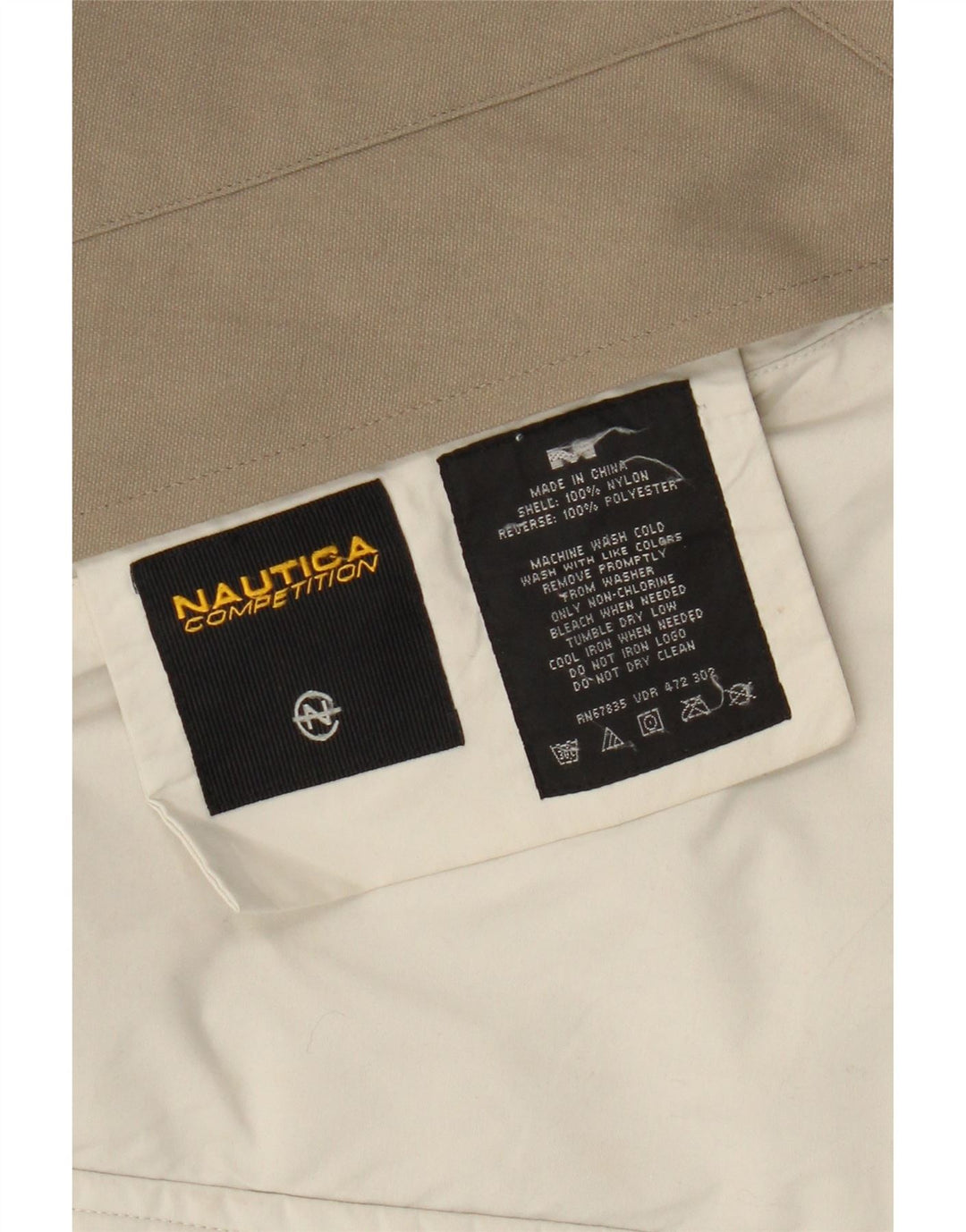 Nautica Mens Graphic Windbreaker Jacket UK 38 Medium Beige Colourblock