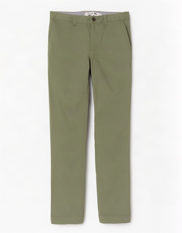 Lacoste Mens Slim Fit Chino Trousers Size 40 Medium W32 L33 Green Cotton