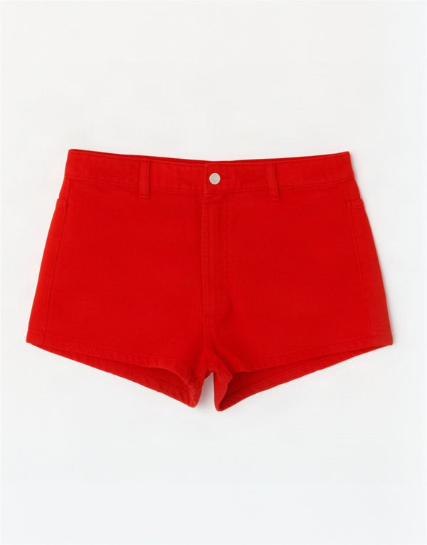 Zara Womens Casual Shorts EU 38 Small W28 Red Cotton