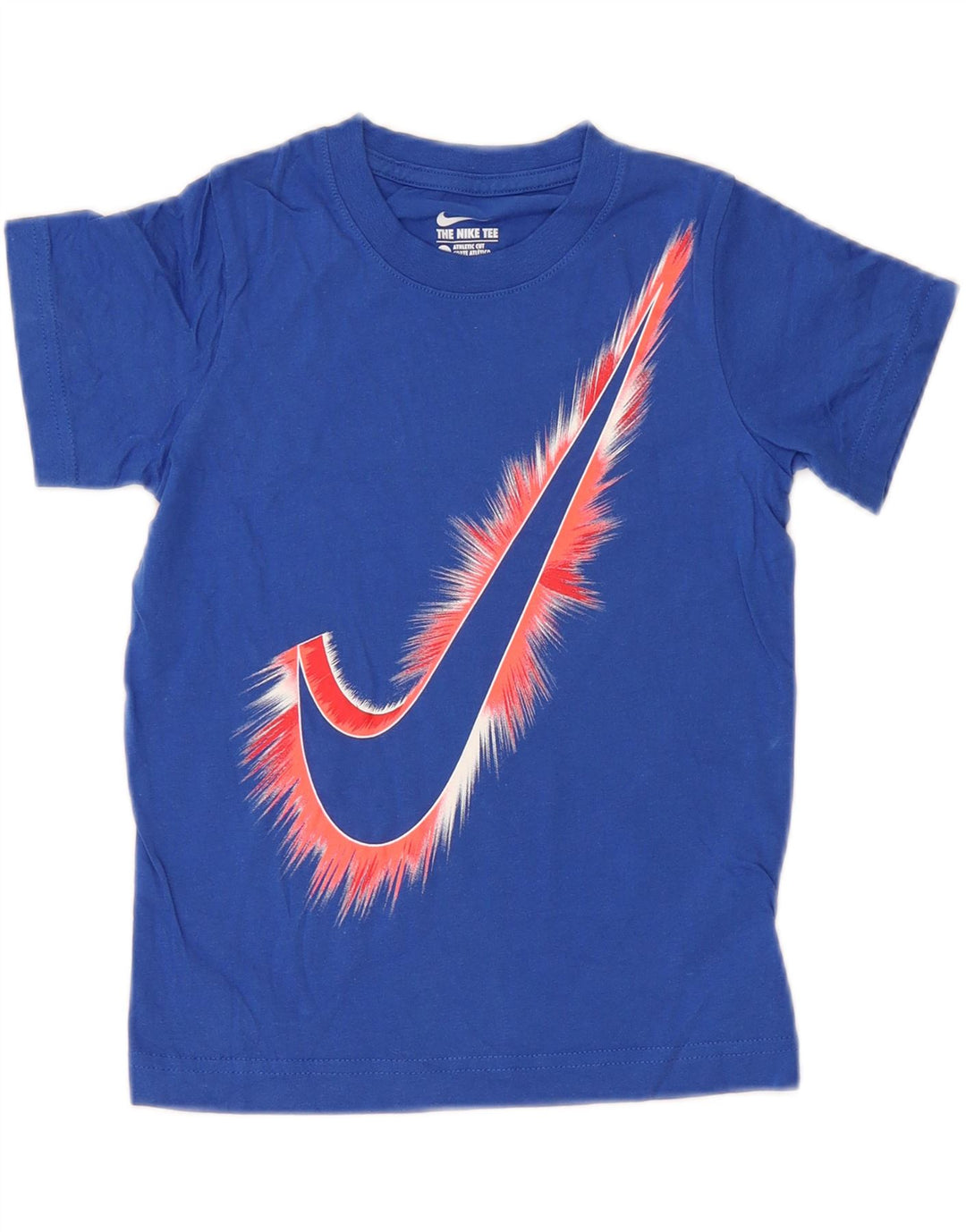 NIKE Boys Athletic Cut Graphic T-Shirt Top 5-6 Years Medium Blue Cotton Vintage Nike and Second-Hand Nike from Messina Hembry 