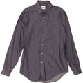 Calvin Klein Jeans Mens Shirt Size 15 1/2 Medium Navy Blue Herringbone