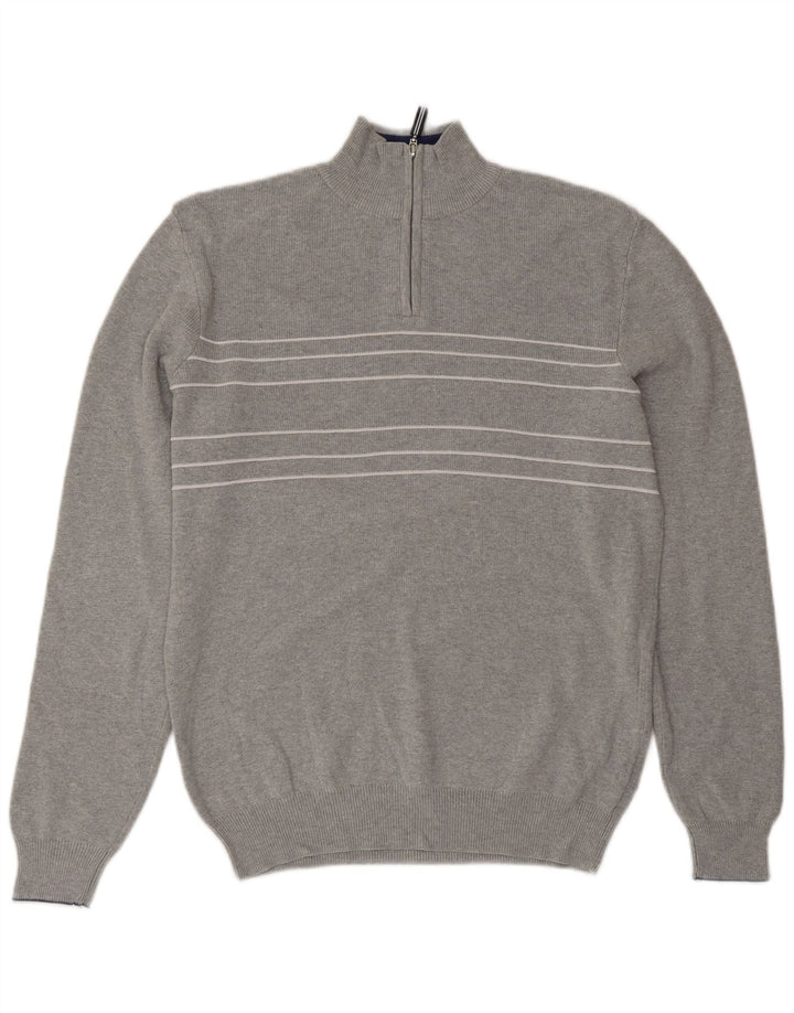 Marks & Spencer Mens Blue Harbour Zip Neck Jumper Sweater Small Grey
