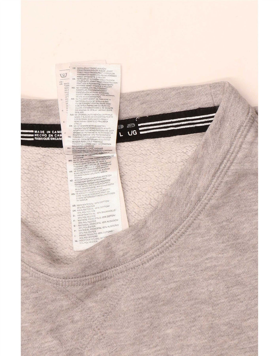 Adidas Mens Graphic Sweatshirt Jumper Large Grey Cotton