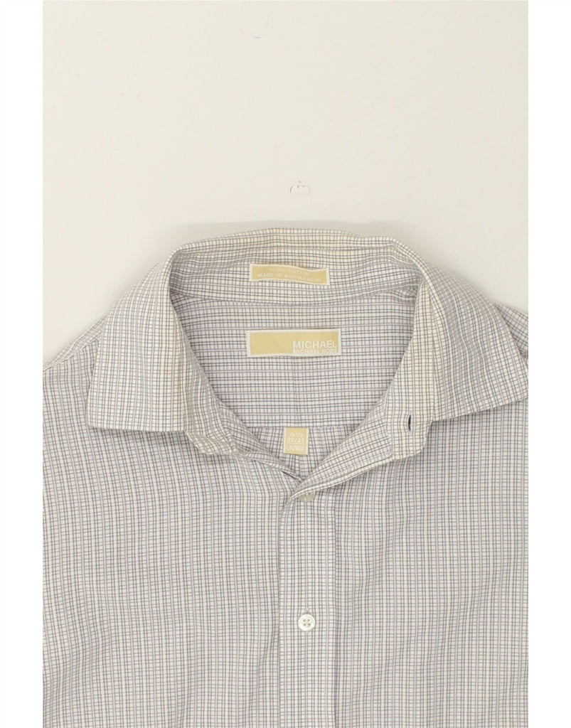 MICHAEL KORS Mens Shirt Size 16 1/2 Large Grey Check Cotton | Vintage Michael Kors | Thrift | Second-Hand Michael Kors | Used Clothing | Messina Hembry 