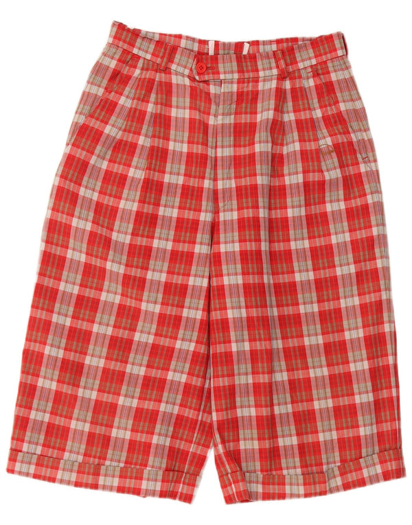 Bogner Womens High Waist Pegged Chino Shorts EU 38 Medium W26 Red Check