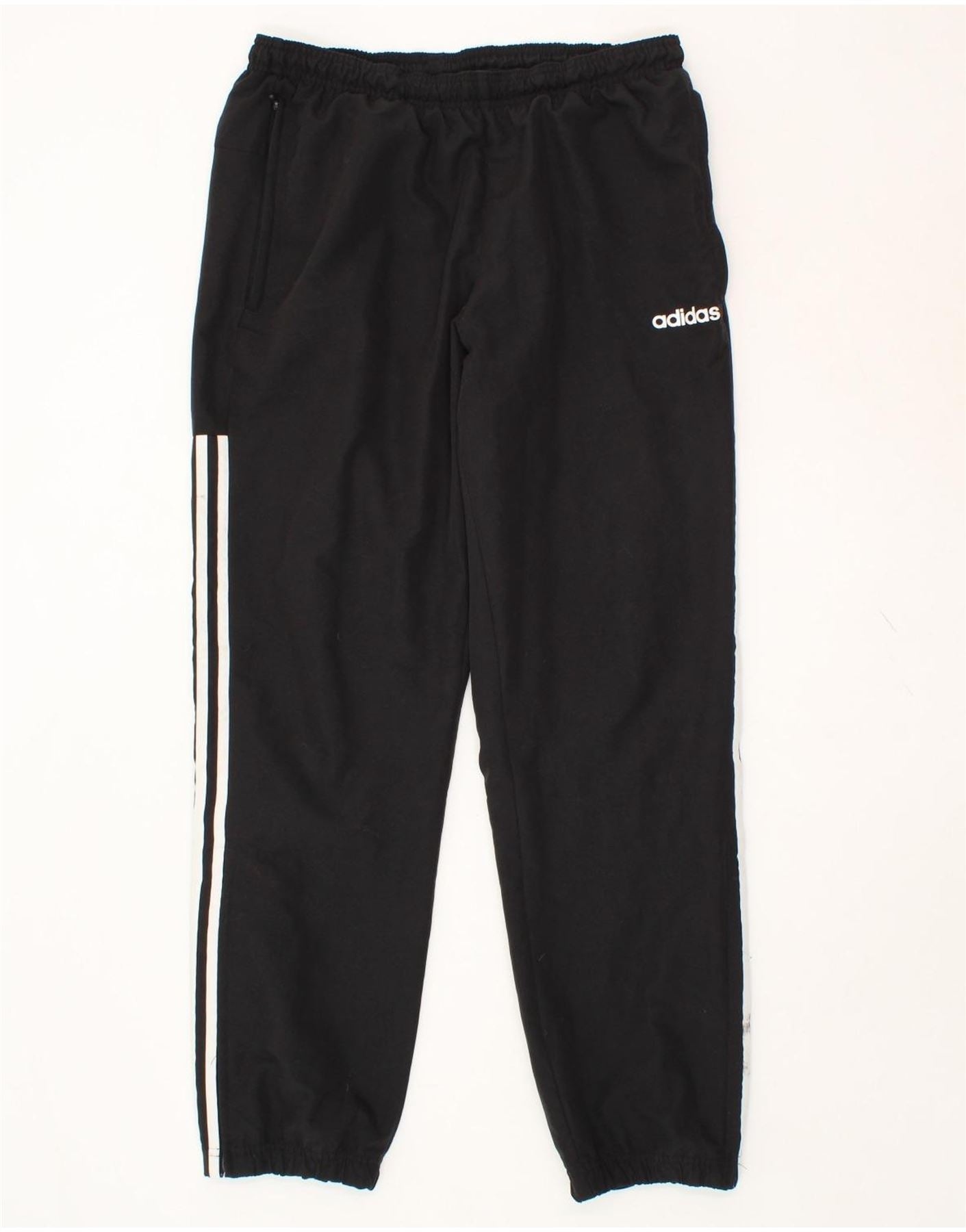 ADIDAS Mens Tracksuit Trousers Medium Black Polyester Vintage Second Hand Clothing Online Messina Hembry