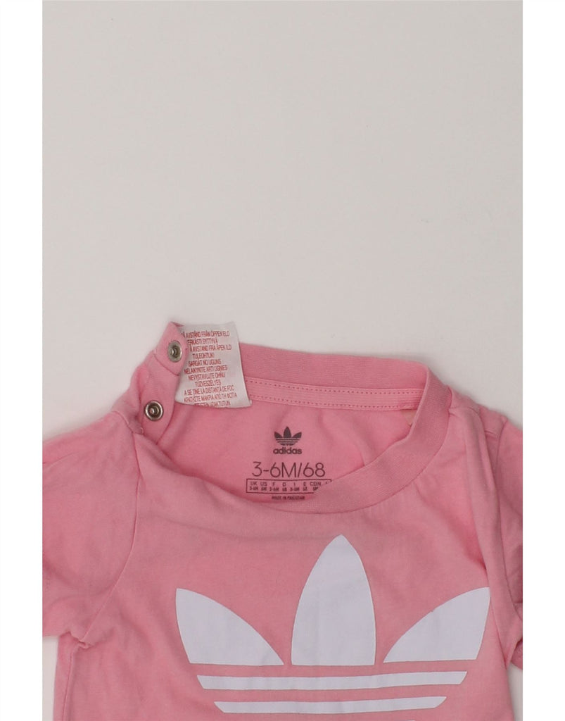 ADIDAS Baby Girls Graphic T-Shirt Top 3-6 Months Pink Cotton | Vintage Adidas | Thrift | Second-Hand Adidas | Used Clothing | Messina Hembry 