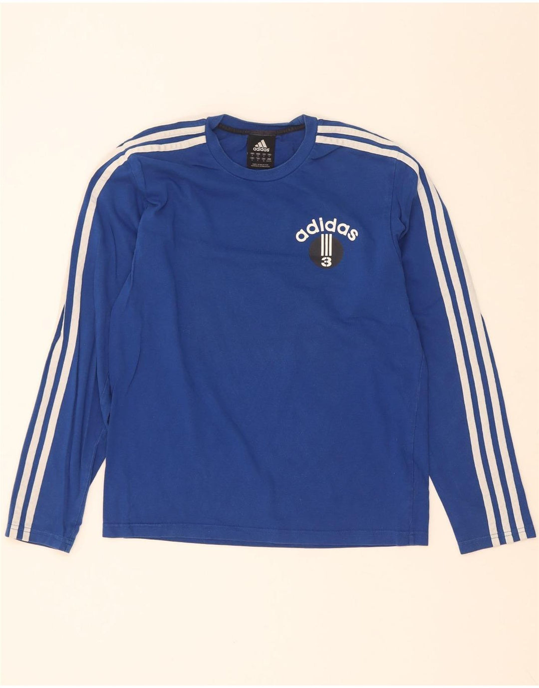 Adidas Mens Graphic Top Long Sleeve Small Blue Cotton