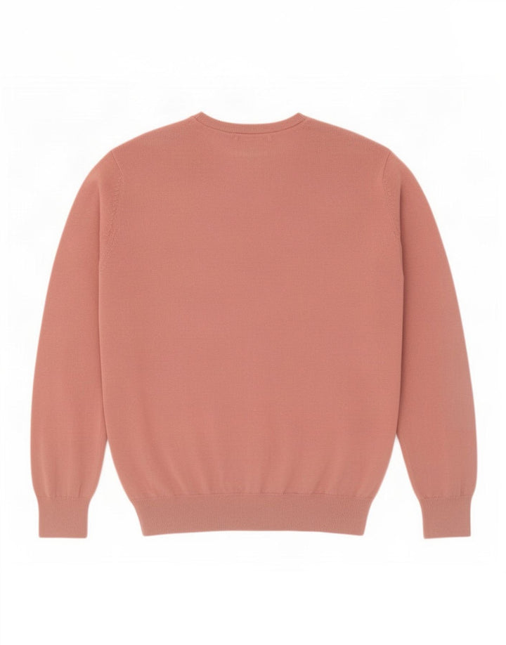 Marks & Spencer Mens V-Neck Jumper Sweater Large Pink Cotton
