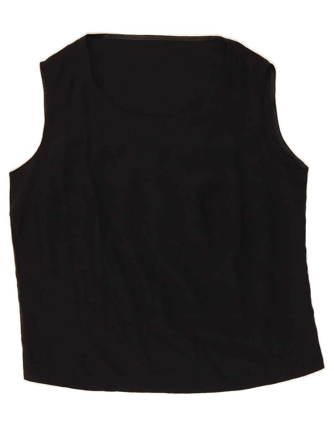 VINTAGE Womens Sleeveless Blouse Top UK 14 Medium Black Vintage Vintage and Second-Hand Vintage from Messina Hembry 