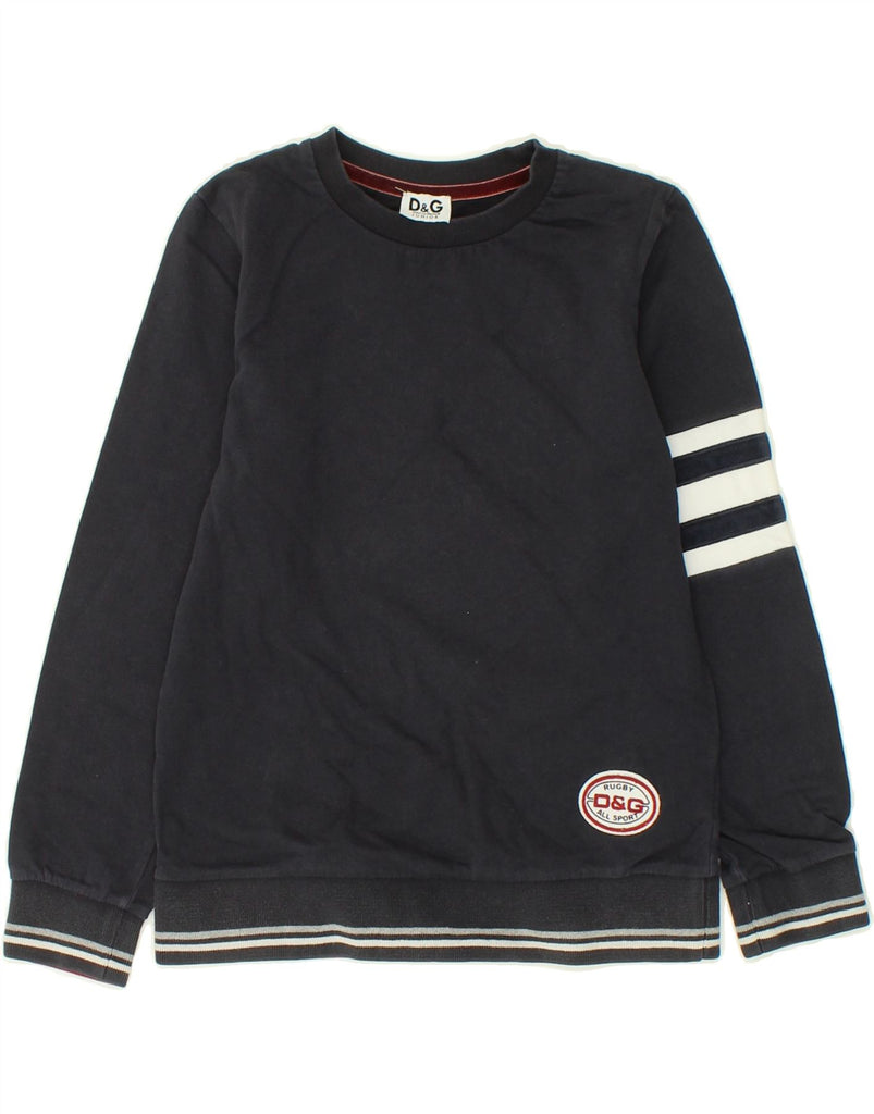 DOLCE & GABBANA Boys Graphic Sweatshirt Jumper 6-7 Years XS Black Cotton | Vintage Dolce & Gabbana | Thrift | Second-Hand Dolce & Gabbana | Used Clothing | Messina Hembry 