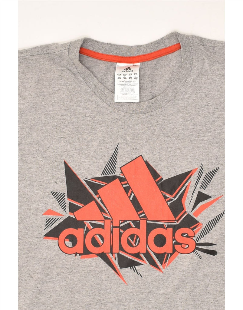 ADIDAS Mens Graphic T-Shirt Top Large Grey Cotton | Vintage Adidas | Thrift | Second-Hand Adidas | Used Clothing | Messina Hembry 