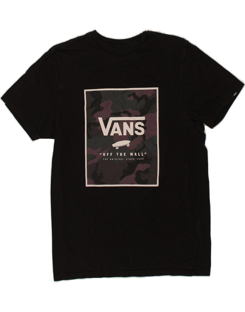 VANS Mens Custom Fit Graphic T-Shirt Top Large Black Cotton | Vintage Vans | Thrift | Second-Hand Vans | Used Clothing | Messina Hembry 