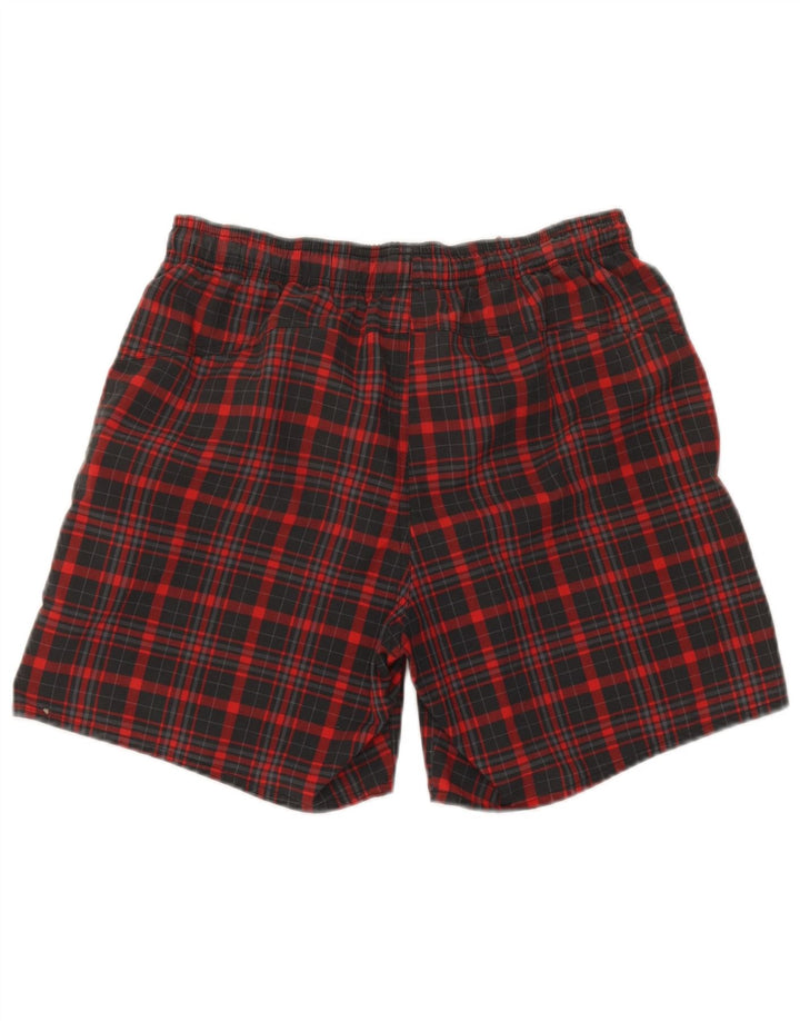 Adidas Mens Sport Shorts Small  Red Check Polyester