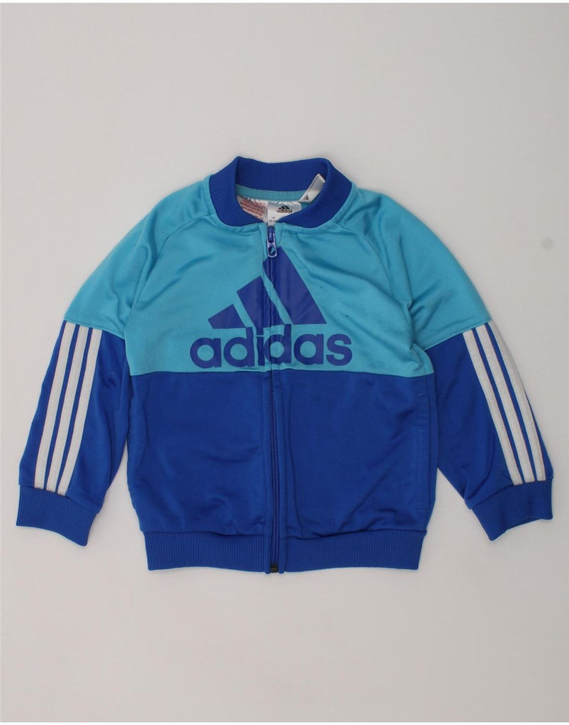 ADIDAS Baby Boys Graphic Tracksuit Top Jacket 18-24 Months Blue | Vintage Adidas | Thrift | Second-Hand Adidas | Used Clothing | Messina Hembry 