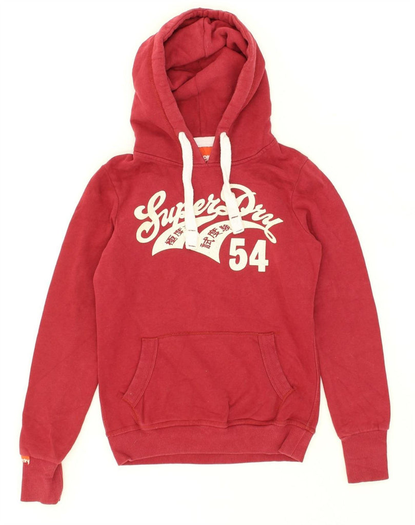 SUPERDRY Mens Graphic Hoodie Jumper Small Red Cotton | Vintage Superdry | Thrift | Second-Hand Superdry | Used Clothing | Messina Hembry 