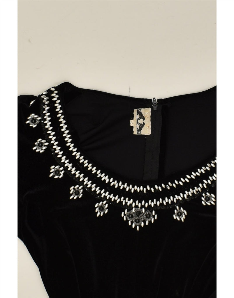 VINTAGE Womens Long Sleeve Jumpsuit IT 40 Small Black | Vintage Vintage | Thrift | Second-Hand Vintage | Used Clothing | Messina Hembry 