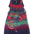 Desigual Womens Abstract Pattern Sleeveless Basic Dress EU 34 XS Navy Blue