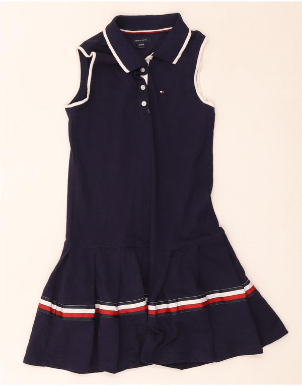 Tommy Hilfiger Girls Polo Dress 9-10 Years Medium Navy Blue Striped