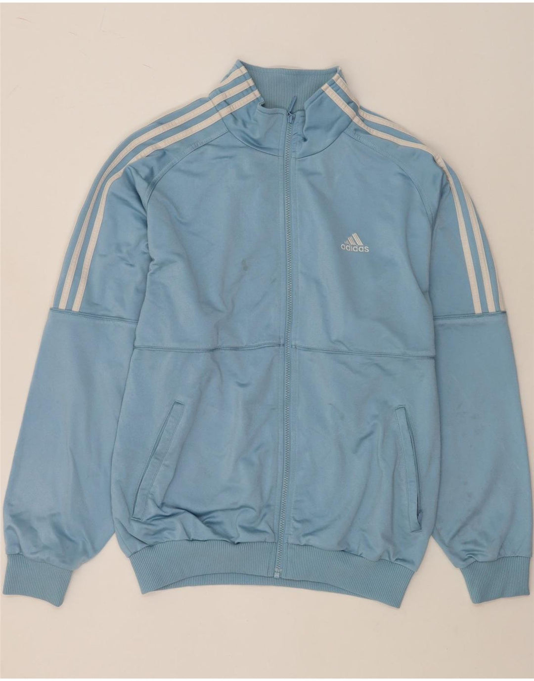 ADIDAS Mens Loose Fit Tracksuit Top Jacket UK 40/42 Medium Blue Polyester