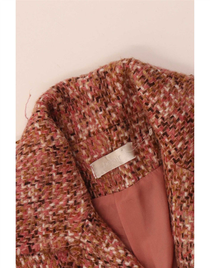 Vintage Womens Overcoat UK 8 Small Pink Flecked