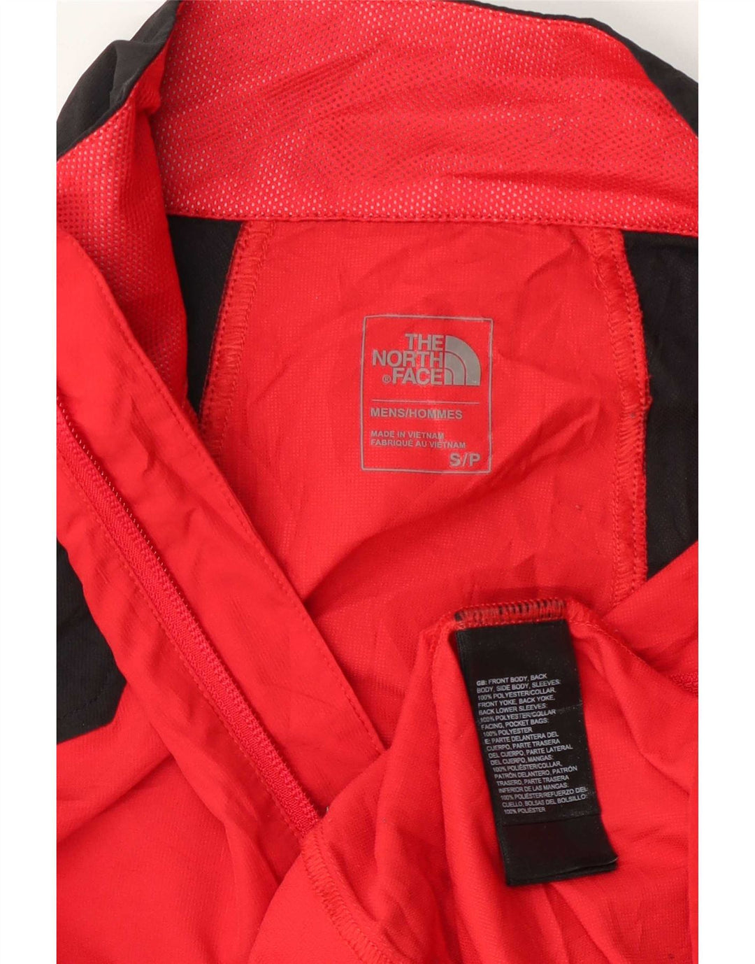 The North Face Mens Tracksuit Top Jacket Small Red Colourblock Polyester