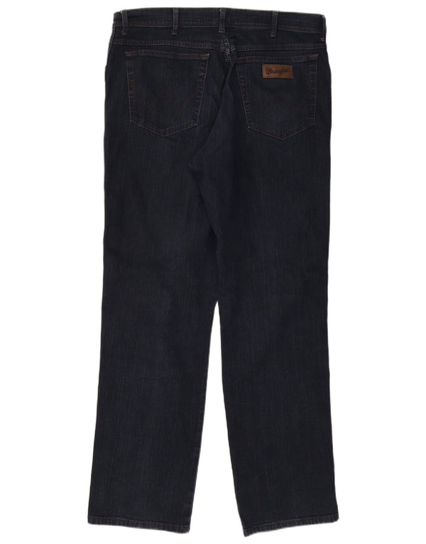 Wrangler Mens Texas Straight Jeans W38 L34 Navy Blue Cotton