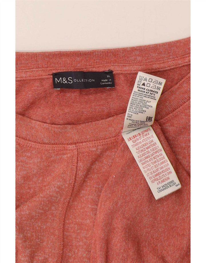 Marks & Spencer Womens Oversized T-Shirt Top UK 18 XL Red Viscose